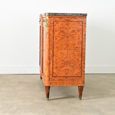 French 19th Century Burled Maple Marble Top Buffet