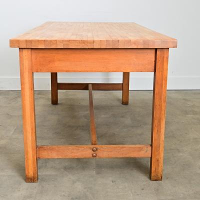French 19th Century Butcher Block Dining Work Table