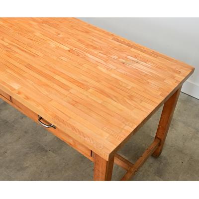 French 19th Century Butcher Block Dining Work Table