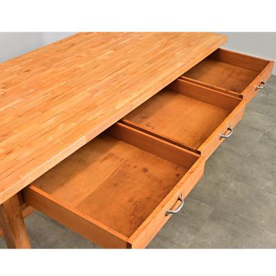 French 19th Century Butcher Block Dining Work Table