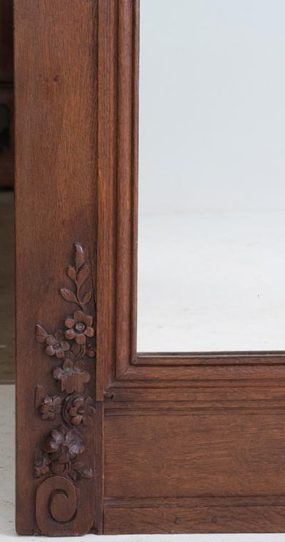French 19th Century Carved Dark Oak Trumeau