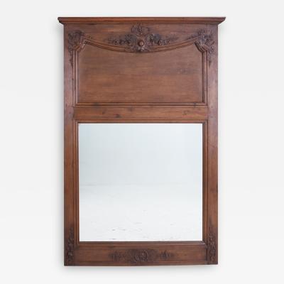 French 19th Century Carved Dark Oak Trumeau