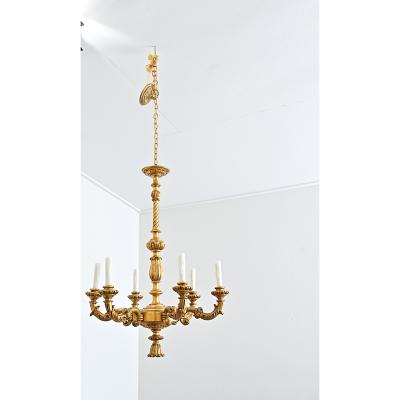 French 19th Century Carved Giltwood Chandelier