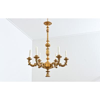 French 19th Century Carved Giltwood Chandelier