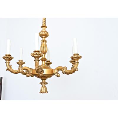French 19th Century Carved Giltwood Chandelier