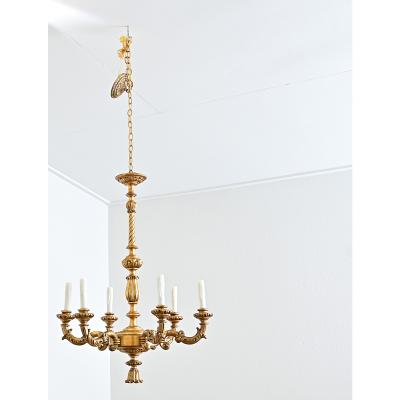 French 19th Century Carved Giltwood Chandelier
