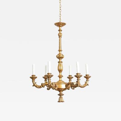 French 19th Century Carved Giltwood Chandelier