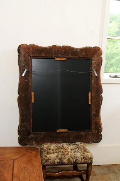 French 19th Century Carved Giltwood Mirror with Scrolling Foliage and Flowers