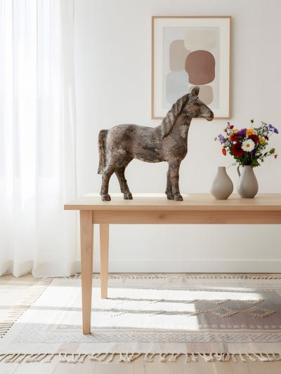 French 19th Century Carved Hardwood Horse Likely Papier M ch Mold Form