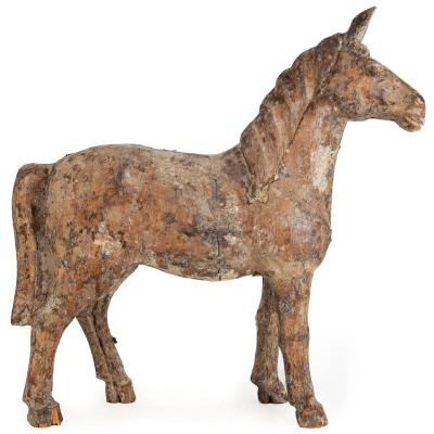 French 19th Century Carved Hardwood Horse Likely Papier M ch Mold Form