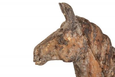 French 19th Century Carved Hardwood Horse Likely Papier M ch Mold Form