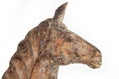 French 19th Century Carved Hardwood Horse Likely Papier M ch Mold Form