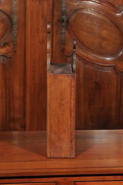 French 19th Century Carved Walnut Farinerio Decorative Box with Floral Decor