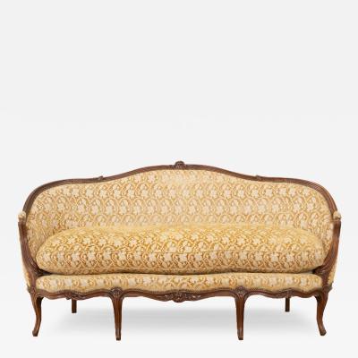 French 19th Century Carved Walnut Settee