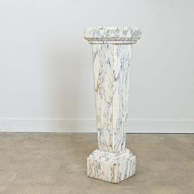 French 19th Century Carved White Marble Pedestal