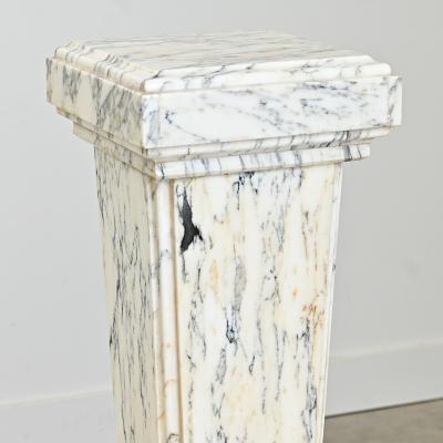 French 19th Century Carved White Marble Pedestal