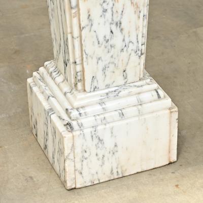 French 19th Century Carved White Marble Pedestal