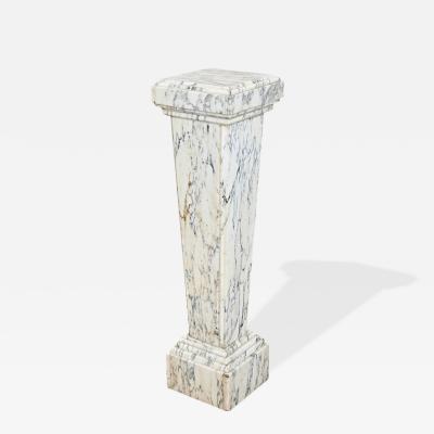 French 19th Century Carved White Marble Pedestal