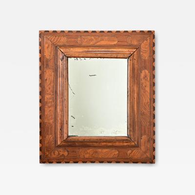 French 19th Century Carved and Inlay Burl Wood Mirror