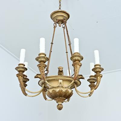 French 19th Century Carved and Painted Chandelier