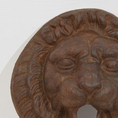 French 19th Century Cast Iron Lion Fountain Head