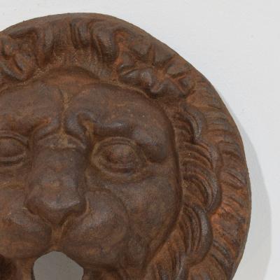French 19th Century Cast Iron Lion Fountain Head