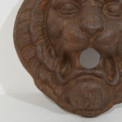 French 19th Century Cast Iron Lion Fountain Head