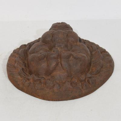 French 19th Century Cast Iron Lion Fountain Head