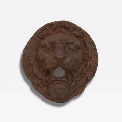 French 19th Century Cast Iron Lion Fountain Head