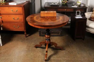 French 19th Century Cherry and Brass Glove Box with Low Relief Carved Motifs