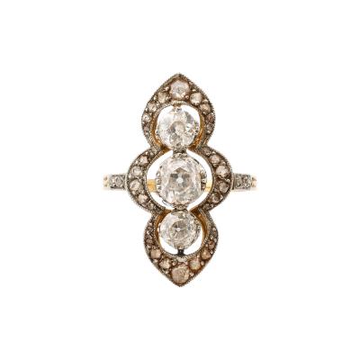 French 19th Century Diamond Navette Ring