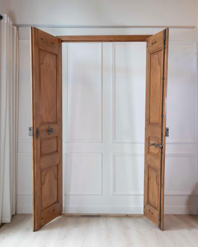 French 19th Century Double leaf Double sided Walnut Communication Door