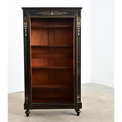 French 19th Century Ebonized Inlay Petite Bibliotheque