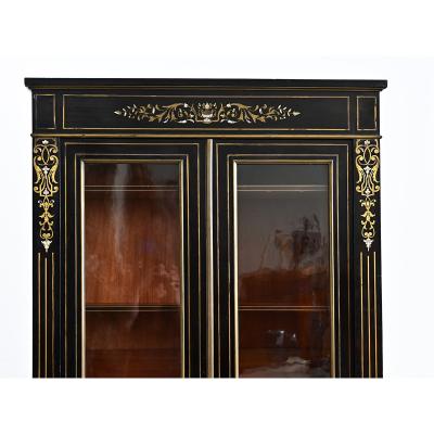 French 19th Century Ebonized Inlay Petite Bibliotheque