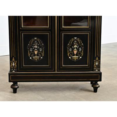 French 19th Century Ebonized Inlay Petite Bibliotheque