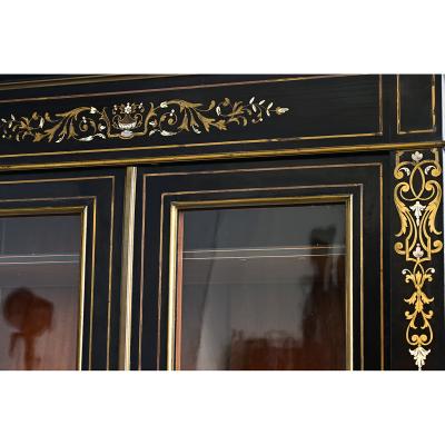 French 19th Century Ebonized Inlay Petite Bibliotheque