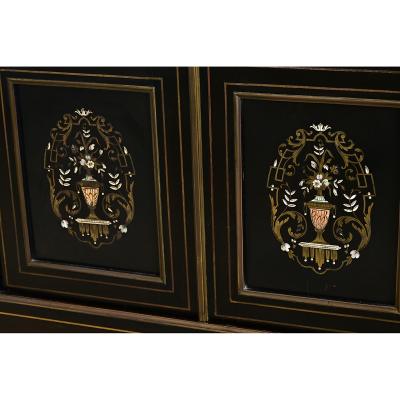 French 19th Century Ebonized Inlay Petite Bibliotheque