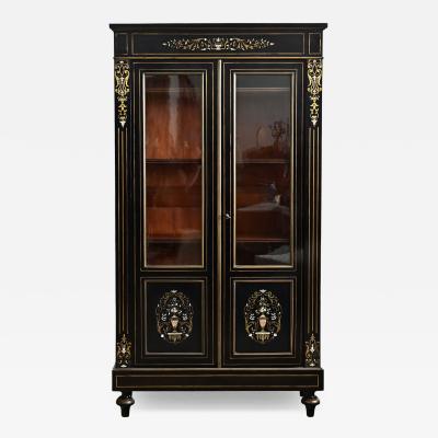 French 19th Century Ebonized Inlay Petite Bibliotheque