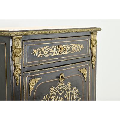 French 19th Century Ebonized Inlay Secretary