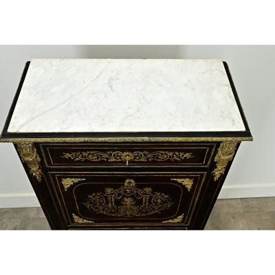 French 19th Century Ebonized Inlay Secretary
