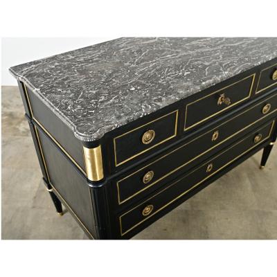 French 19th Century Ebonized Louis XVI Style Commode