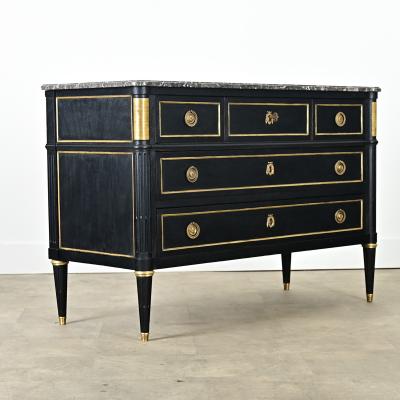 French 19th Century Ebonized Louis XVI Style Commode