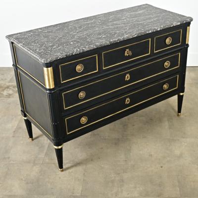 French 19th Century Ebonized Louis XVI Style Commode