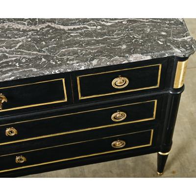French 19th Century Ebonized Louis XVI Style Commode