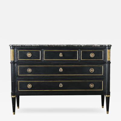 French 19th Century Ebonized Louis XVI Style Commode