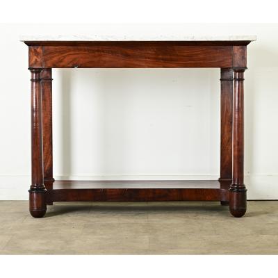 French 19th Century Empire Console with Marble Top