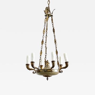 French 19th Century Empire Gilt Bronze T le Chandelier