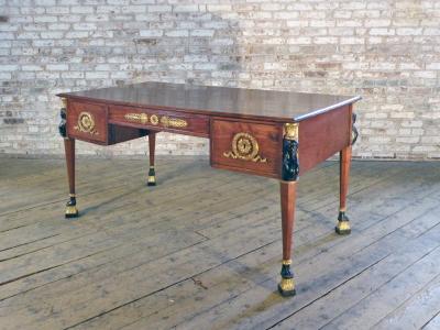 French 19th Century Empire Mahogany Desk Bureau Plat