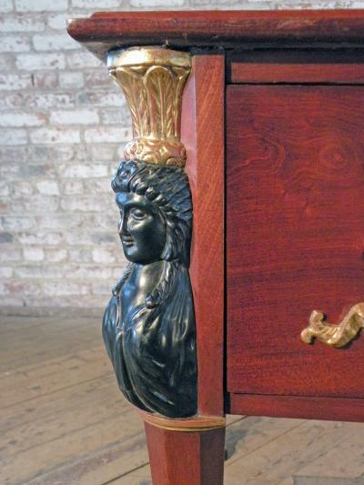 French 19th Century Empire Mahogany Desk Bureau Plat