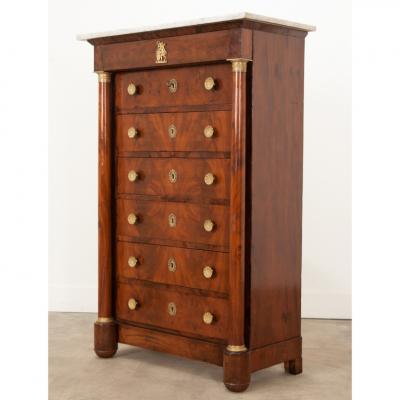 French 19th Century Empire Mahogany Semainier